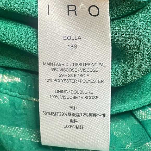IRO NWT Eolla Emerald Jacquard Metallic Ruffle Midi Dress 38 EU 4-6 US - Picture 5 of 6